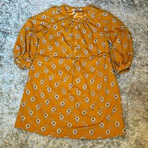 Loft Women’s Long Sleeve Floral Dress With Belt